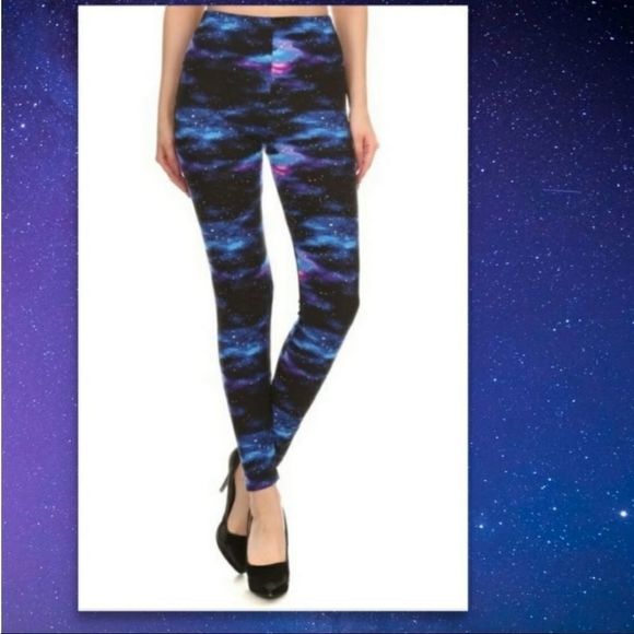 Galaxy Leggings Space Leggings Shooting Star Best Seller Super Soft New With Tag - Picture 1 of 12